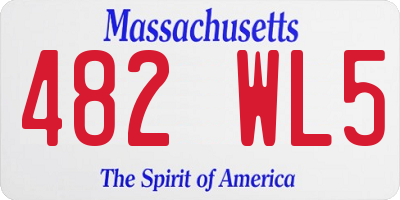 MA license plate 482WL5