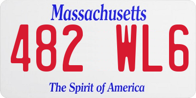 MA license plate 482WL6