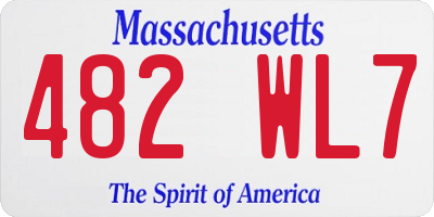 MA license plate 482WL7