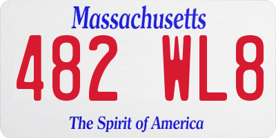 MA license plate 482WL8