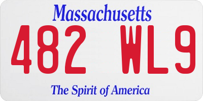 MA license plate 482WL9