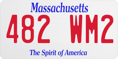 MA license plate 482WM2