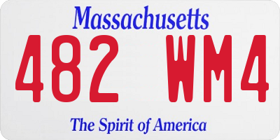 MA license plate 482WM4