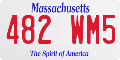 MA license plate 482WM5