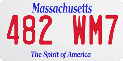 MA license plate 482WM7
