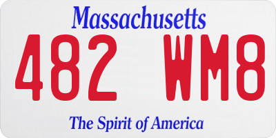 MA license plate 482WM8