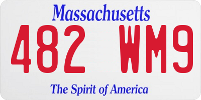 MA license plate 482WM9