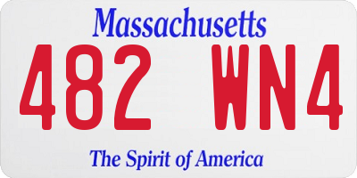MA license plate 482WN4