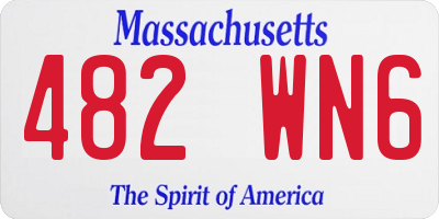 MA license plate 482WN6