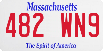 MA license plate 482WN9