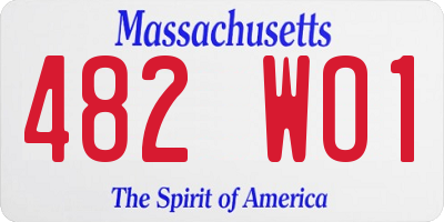 MA license plate 482WO1