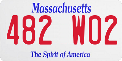 MA license plate 482WO2