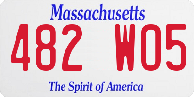 MA license plate 482WO5
