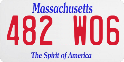 MA license plate 482WO6