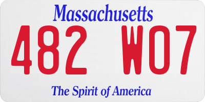 MA license plate 482WO7