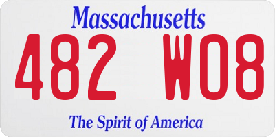 MA license plate 482WO8