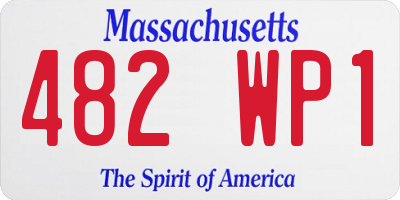 MA license plate 482WP1