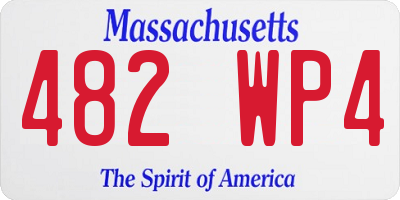 MA license plate 482WP4