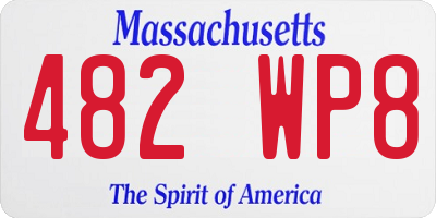 MA license plate 482WP8