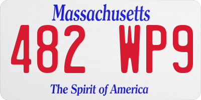MA license plate 482WP9