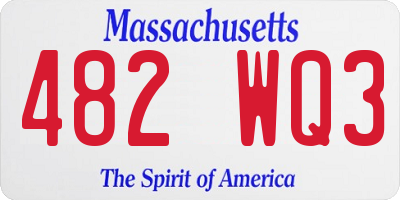 MA license plate 482WQ3
