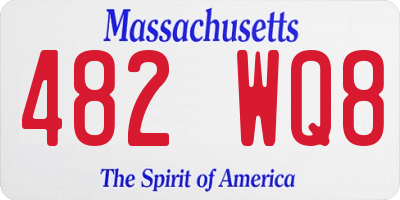 MA license plate 482WQ8
