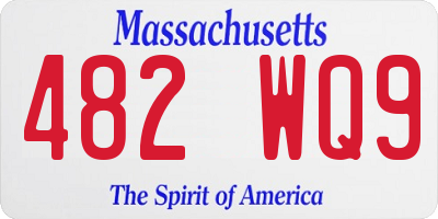 MA license plate 482WQ9