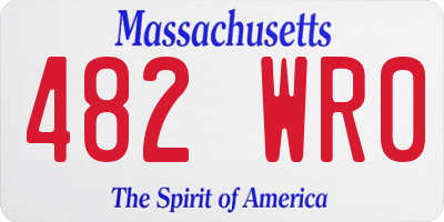 MA license plate 482WR0