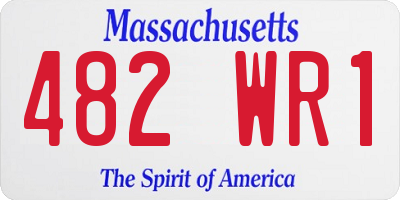 MA license plate 482WR1