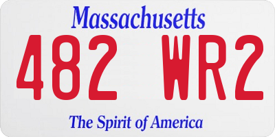 MA license plate 482WR2