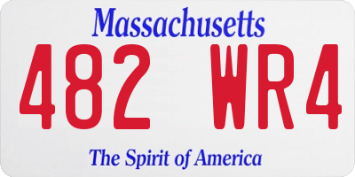 MA license plate 482WR4