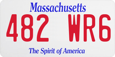 MA license plate 482WR6