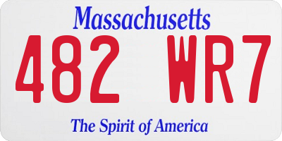 MA license plate 482WR7