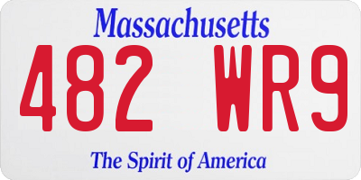 MA license plate 482WR9