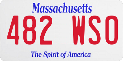MA license plate 482WS0