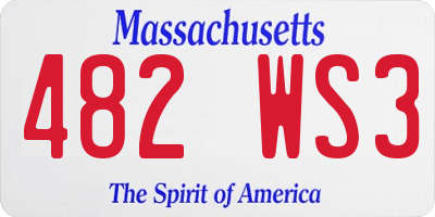 MA license plate 482WS3