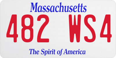 MA license plate 482WS4