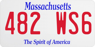 MA license plate 482WS6