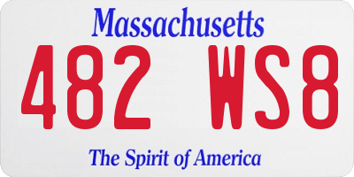MA license plate 482WS8