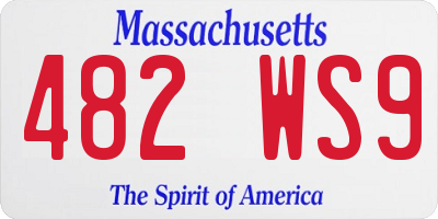 MA license plate 482WS9
