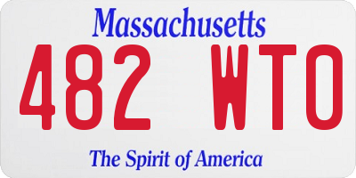 MA license plate 482WT0