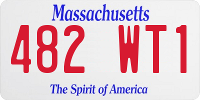 MA license plate 482WT1