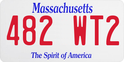 MA license plate 482WT2