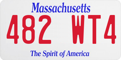 MA license plate 482WT4