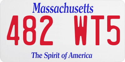 MA license plate 482WT5