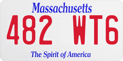 MA license plate 482WT6