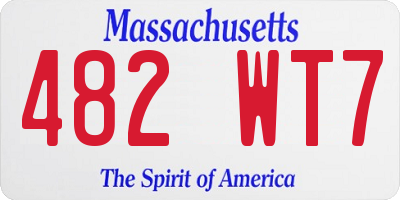 MA license plate 482WT7