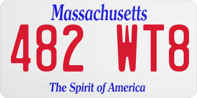 MA license plate 482WT8