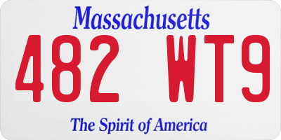 MA license plate 482WT9