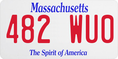 MA license plate 482WU0